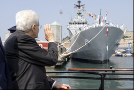 Mattarella recebe Amerigo Vespucci em Gênova