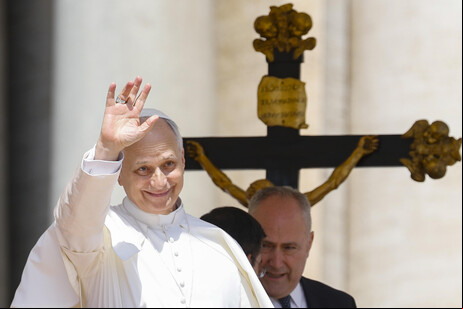 Papa Leão XIV durante audiência geral no Vaticano